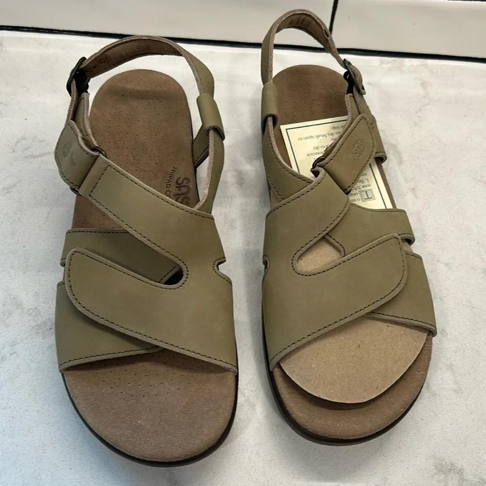 SAS Huggy - All Day Sandal Taupe Leather Women’s Size 11 N